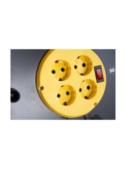 Силовой удлинитель на катушке Inforce 4 гнезда, с/з ПВС 3х1,5 16A 50м IP44 GRANITE ZG 09-15-06