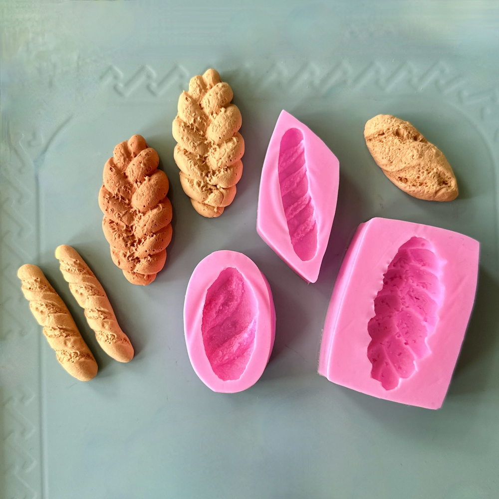 Молды силиконовые для творчества "Набор: Батон, Багет, Хала" / Форма для отливок из мыла, воска, гипса, эпоксидной смолы