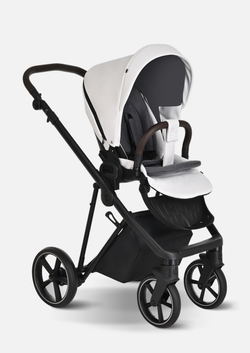Roan Коляска 2 в 1 Sol Leather White Black Тем.коричневый