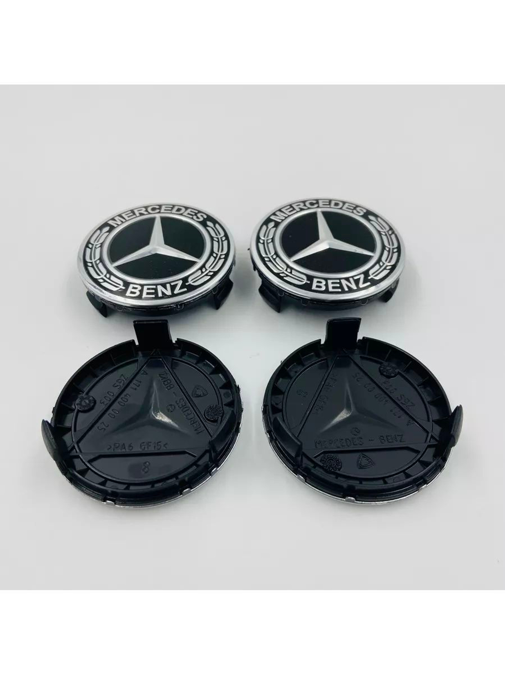 Колпачки на литые диски с эмблемой Mercedes-Benz 75 мм 4 шт