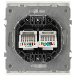 Розетка ЭРА Arktik 16-3108-01 информационная двойная 2XRJ45 белый | Эра Arktik