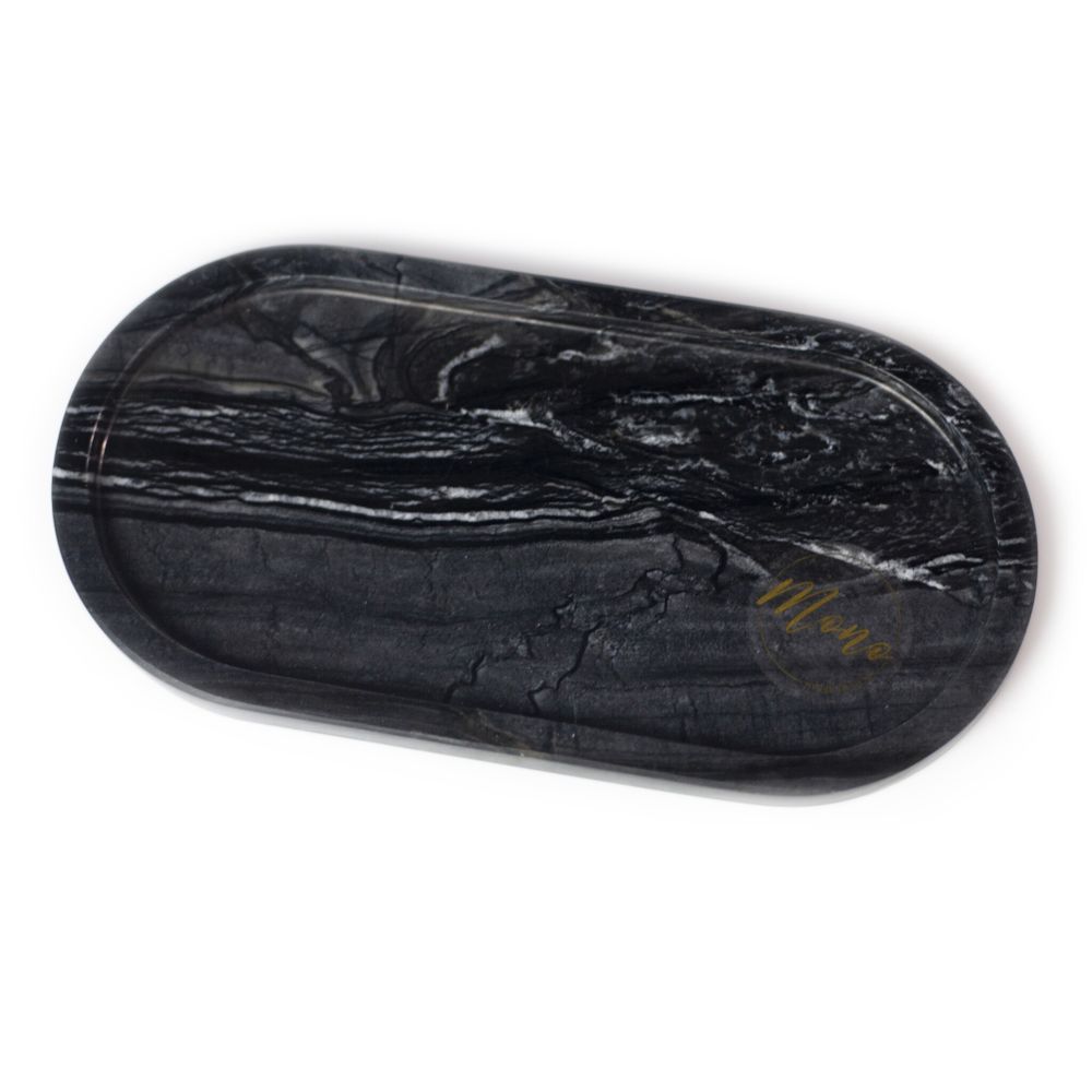 Поднос мраморный Mono (мрамор Silver Wave Brown) 24 х 12