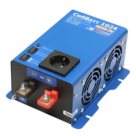 Инвертор СибВатт 1024 DC/AC 24В/220В, 1000Вт