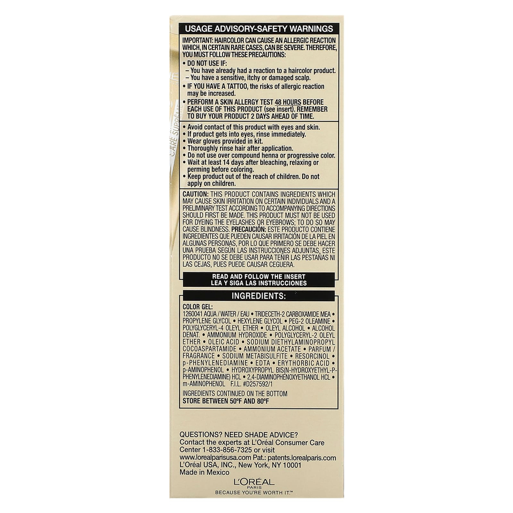 L'Oréal, Superior Preference, яркий, не выцветающий цвет, 6 светло-коричневых, 1 нанесение