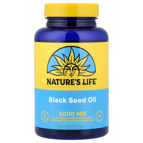 Nature's Life, масло черного тмина, 1000 мг, 90 капсул