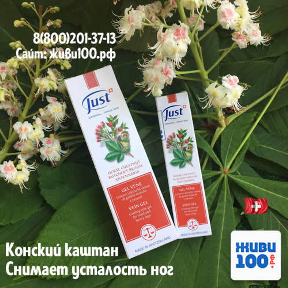 Крем (гель) конский каштан для ног Юст Just