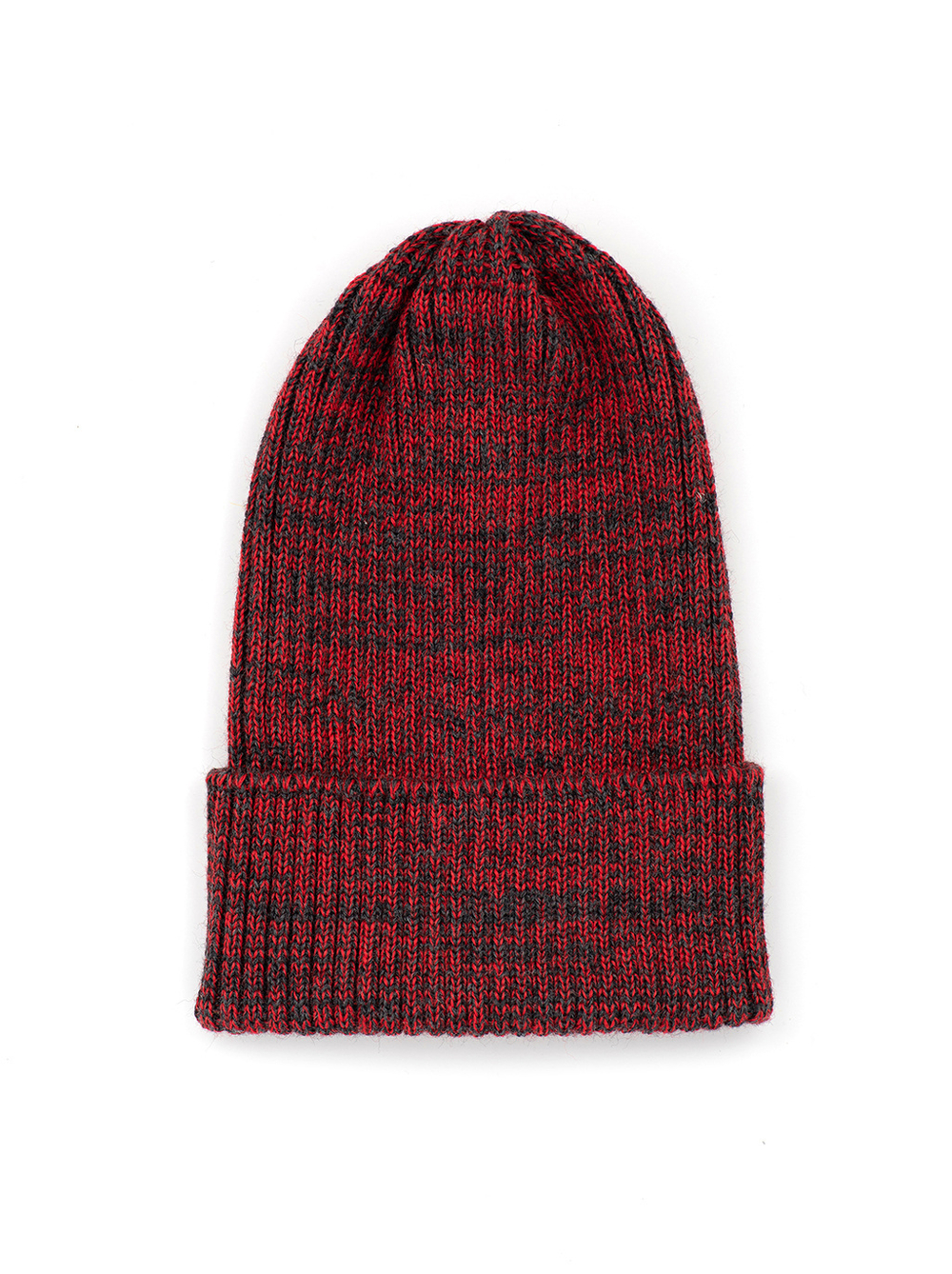Шапка вязаная-резинка весенняя/осенняя КЭП(Красный/Темный меланж)