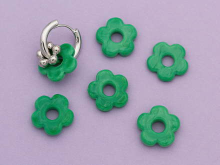 Подвеска-бусина "Цветок" 16мм, стекло