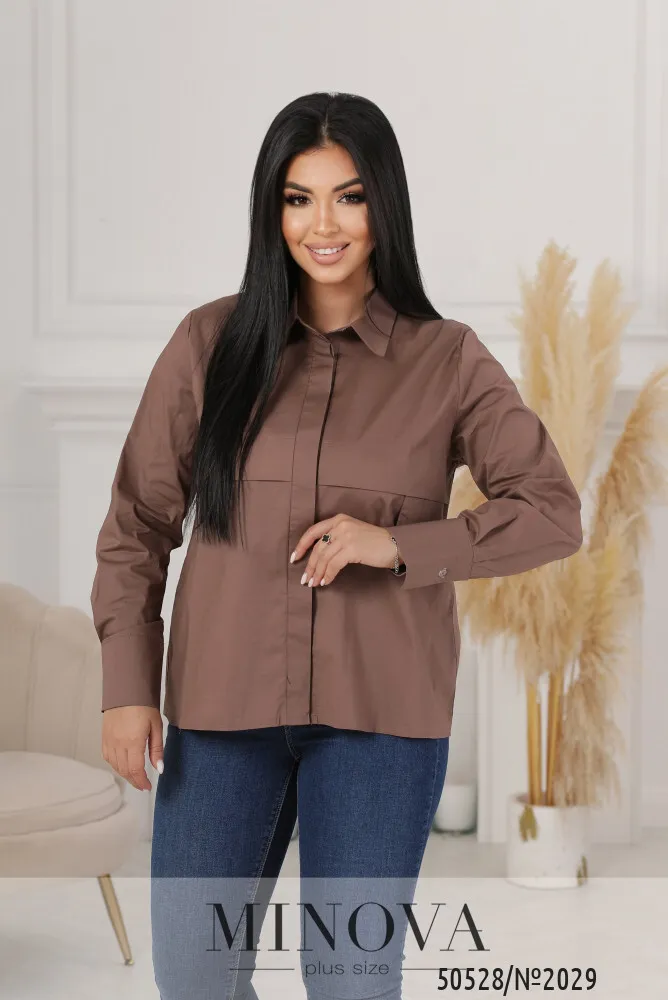 Блуза 2029-кофейный Minova