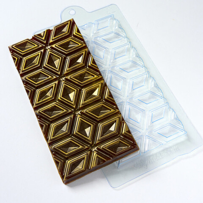 Пластиковая форма для шоколада "Плитка шоколада ромбики"