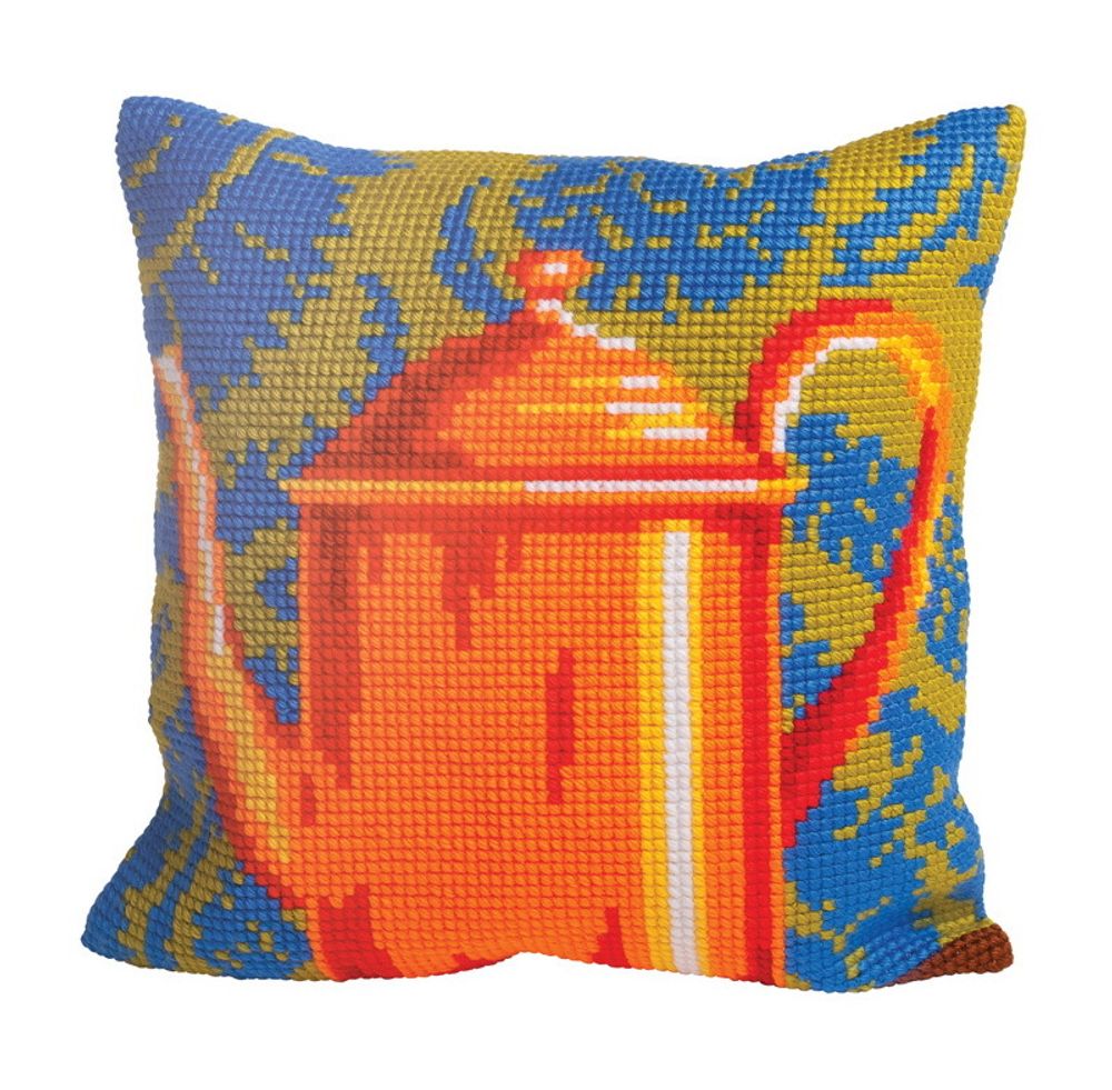 Подушка для вышивания Collection D’Art  &quot;Оранжевый чайник&quot;