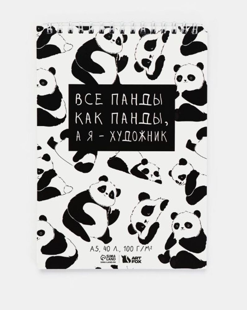 Скетчбу "Панда" А5, 40 л 100 г/м²