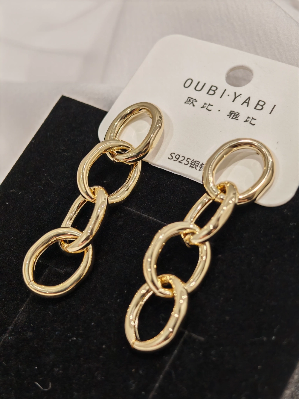 Серьги Oubi Yabi «Золотые звенья» Gold 14K