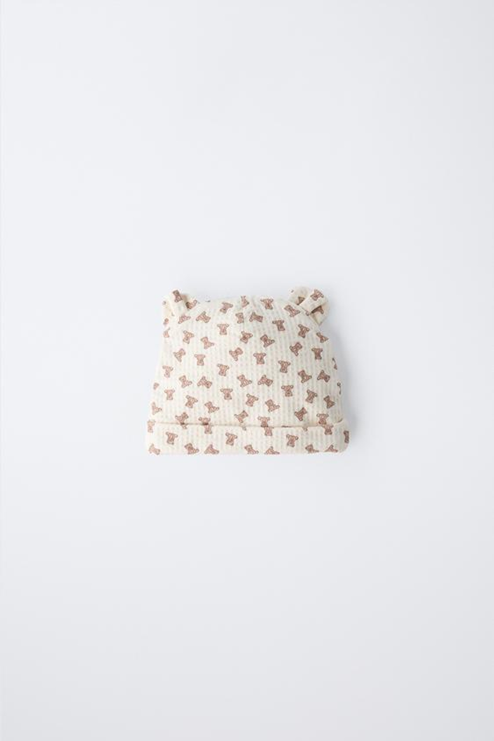 ZARA ШАПКА С УШКАМИ И МЕДВЕЖАТАМИ, ЭКРЮ