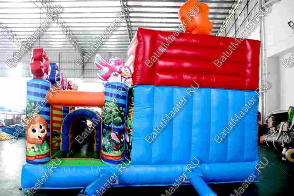 Коммерческий надувной батут "Звериный мир" 7*5*4 м