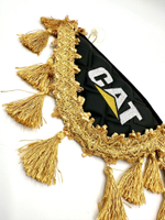 Вымпел тройной CAT (экокожа, черный с золотыми кисточками)