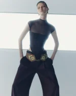 Коричневый корсет из сетки