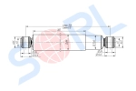 Амортизатор подвески для МАЗ 290/475, O/O 24x64/24x64 (54327-2915006-20) SORL