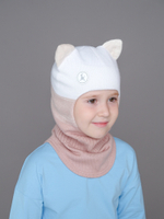 Шлем весенний/осенний вязаный (Розовый дым) КИС