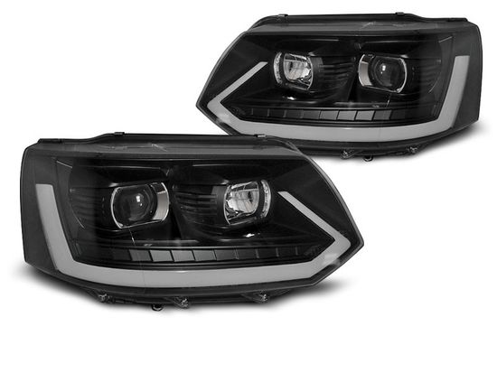 Передние фары Tube Light для Volkswagen T5 (10-15) Dynamic Black T6 Look