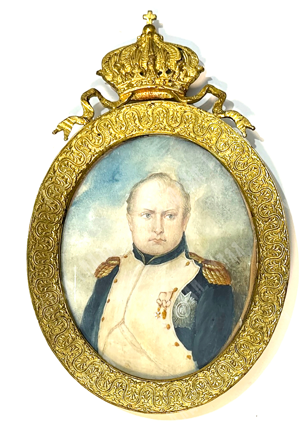 Н/х. Портрет Наполеона Бонапарта. Миниатюра на слоновой кости. Франция, сер. XIX в.