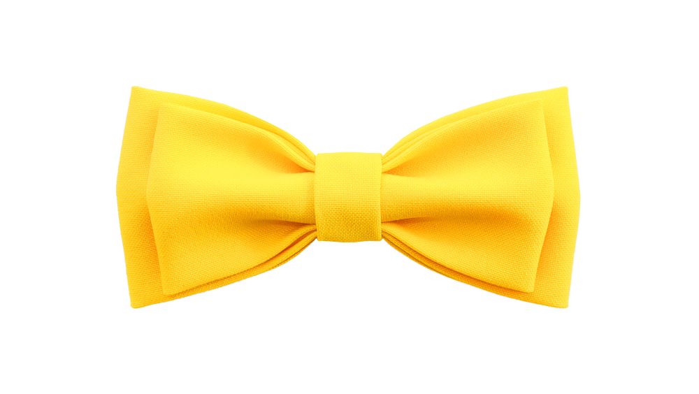 Однотонный галстук - бабочка (желтый)