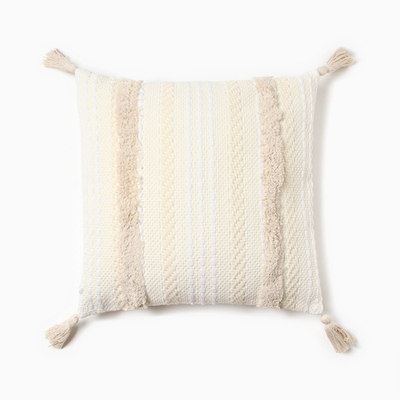 Наволочка декоративная бохо Line 45х45 см (белый,бежевый) хлопок