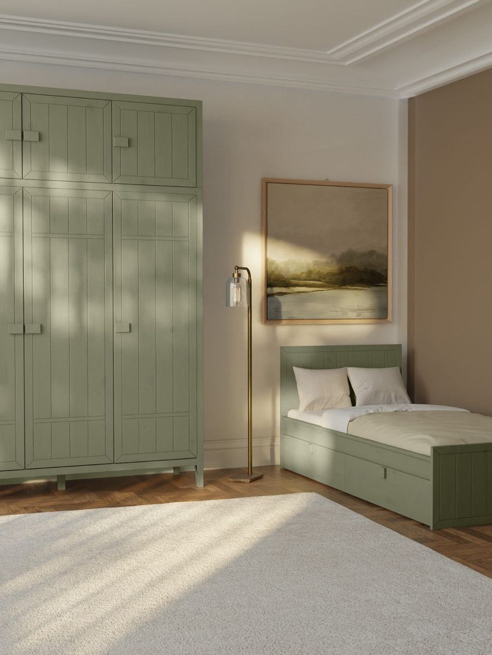 Кровать односпальная Карлос, деревянная