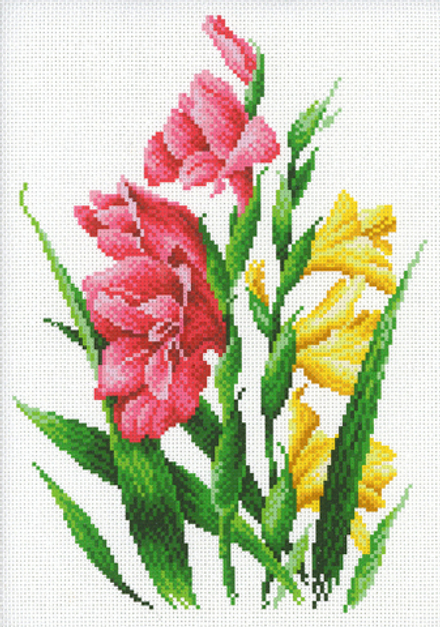 Рисунок-схема на канве для вышивания крестом "Нежный гладиолус", 40 х 30 см / 30 х 20 см (Россия)