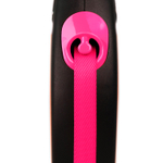 Рулетка для собак Flexi Neon New S лента 5м до 15кг светоотражающая Розовая