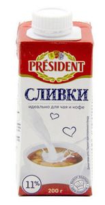 СЛИВКИ PRESIDENT 11% 200ГР