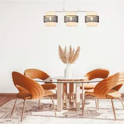 8002/3A MODERNI LN25 159 белый, черный металл/металл, текстиль Подвес Е27 3*60W 220V ANIMAISA