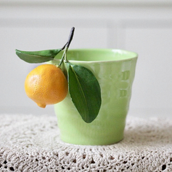 Ваза керамическая кашпо зеленое. Горшок. D10 х H9 см