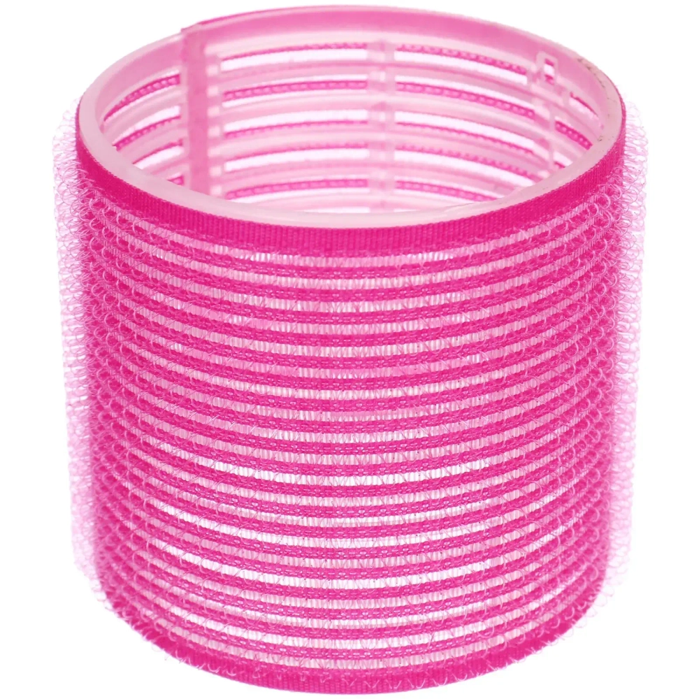 Бигуди липучки, 6шт., однотонные, фуксия, d-6,3см