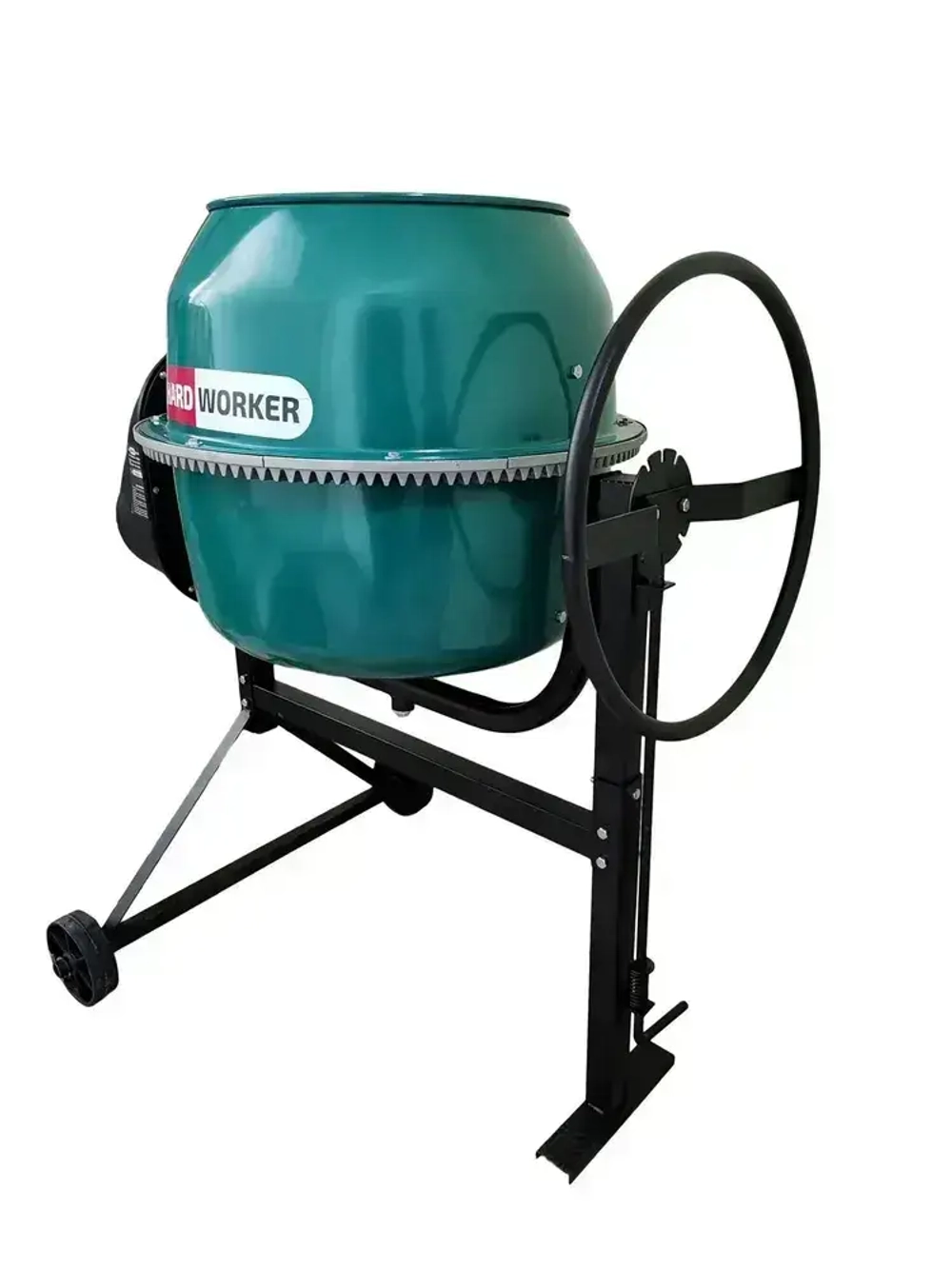 Бетономешалка строительная HARD WORKER БС-220СВА ХИТ, бетоносмеситель электрический 750 Вт, металлический венец