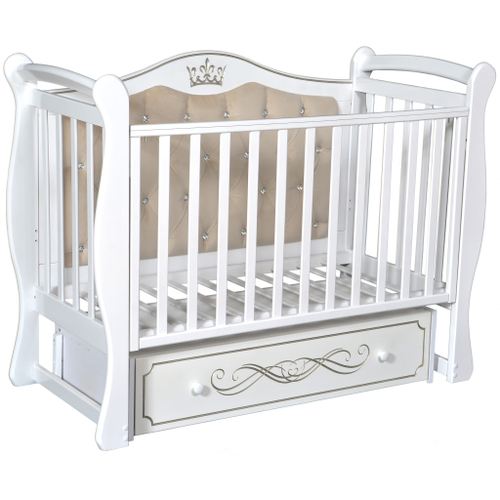 Детская кроватка Julia 111 (универсальный маятник, мягкая спинка с декор.резьбой)