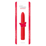 Красный классический вибратор CLASSIC VIBE RED MEDIUM - 18 см. (Цвет: красный)