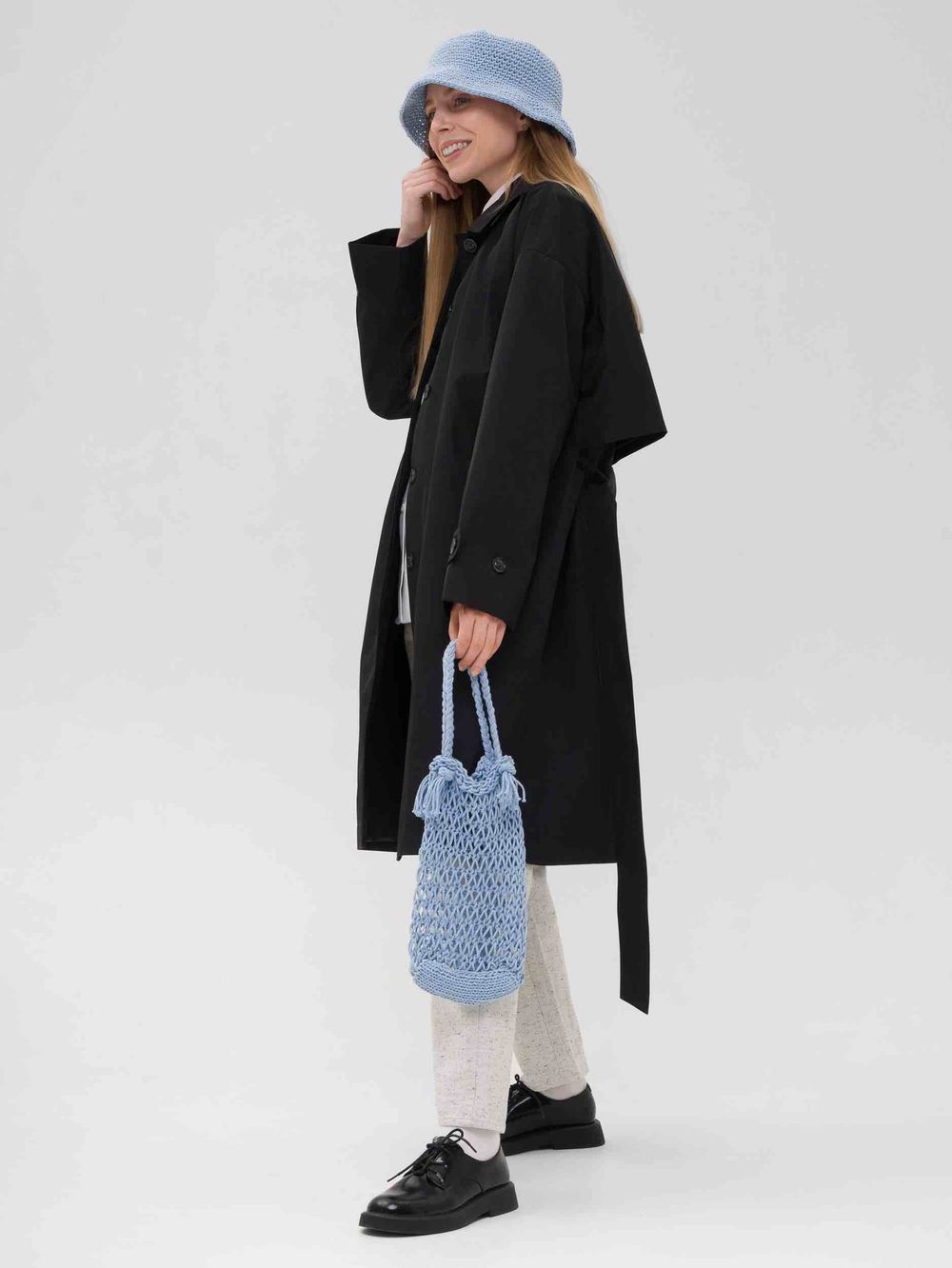 Плащ FOS Средней длины Женский Черный