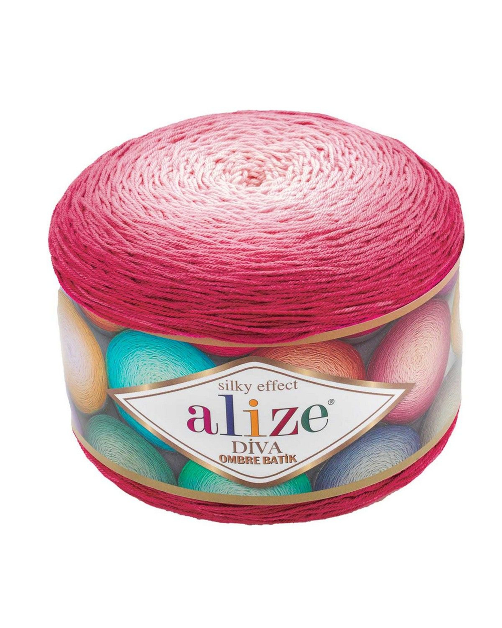Дива омбре батик (Diva ombre batik) пряжа Alize 100% микрофибра 1х250гр/875м 7367 малиновый