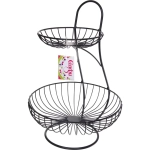 Фруктовница «Brownie» 2 яруса (16*25*36см) черная, полоски