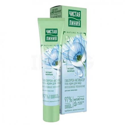 Чистая линия Крем-гель для лица Гиалурон-активатор, интенсивное увлажнение, для всех типов кожи, 40 мл