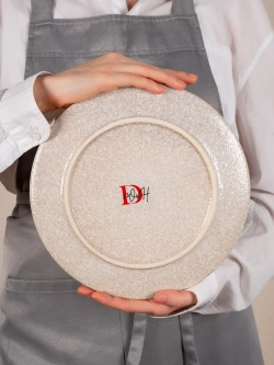 Набор посуды 2 тарелки плоские охра с бортиком 26 см