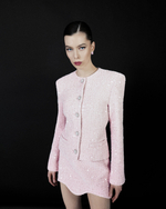 “Summer sparkle” Юбка мини из твида с фигурным срезом