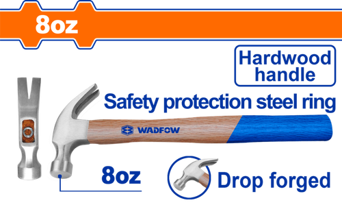 Молоток-гвоздодер 220 гр (6/36) WADFOW WMB3308