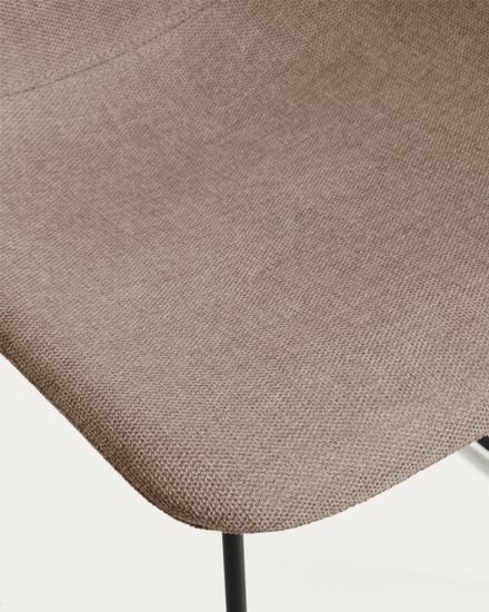 Стул Zahara из коричневой синели с черными стальными ножками