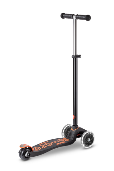 Самокат Maxi Micro Deluxe LED черно-оранжевый