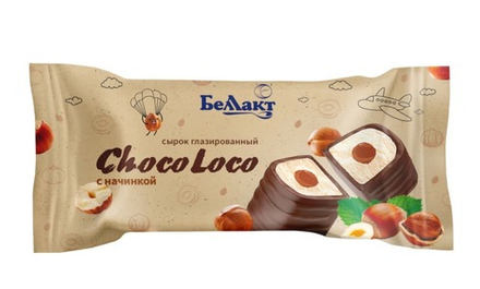 Сырок творожный глазированный "Choco Loco" с какао и фундуком 40г. Беллакт