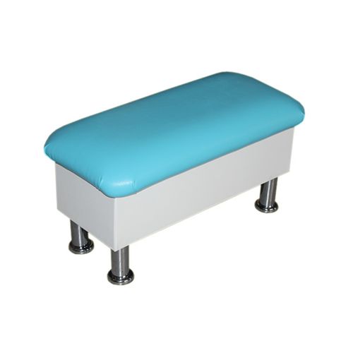 Банкетка на хромированных ножках, голубой/бежевый