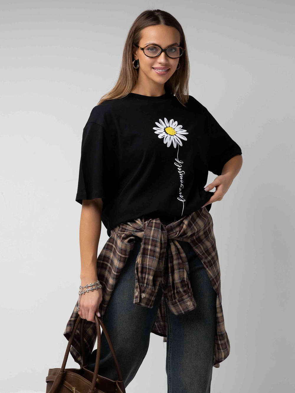 Футболка оверсайз с принтом длинная21