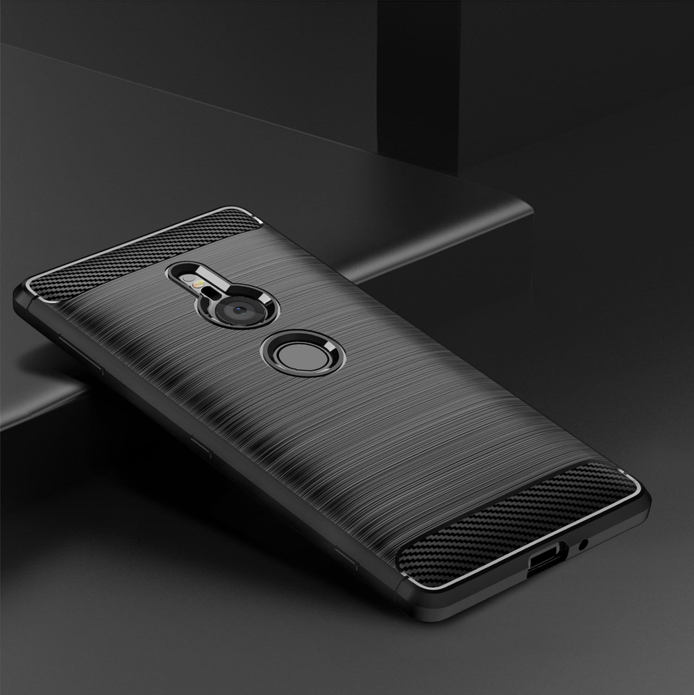 Чехол на Sony Xperia XZ2 цвет Black (черный), серия Carbon от Caseport